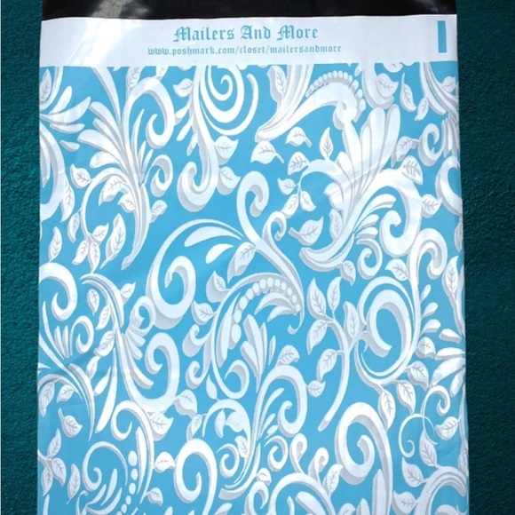 ( Quantity 25 10x13 ) Blue and White Swirl Poly Mailers Bag Shipping Envelope - Picture 2 of 2